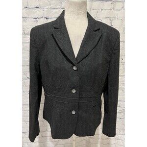 Harve Bernard Blazer Jacket Academia Workwear Professional Winter Gray Wool 16